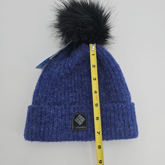 Columbia Winter Blur Pom Pom Beanie Unisex One Size NWT Warm Knit Hat New Blue - Picture 4 of 10